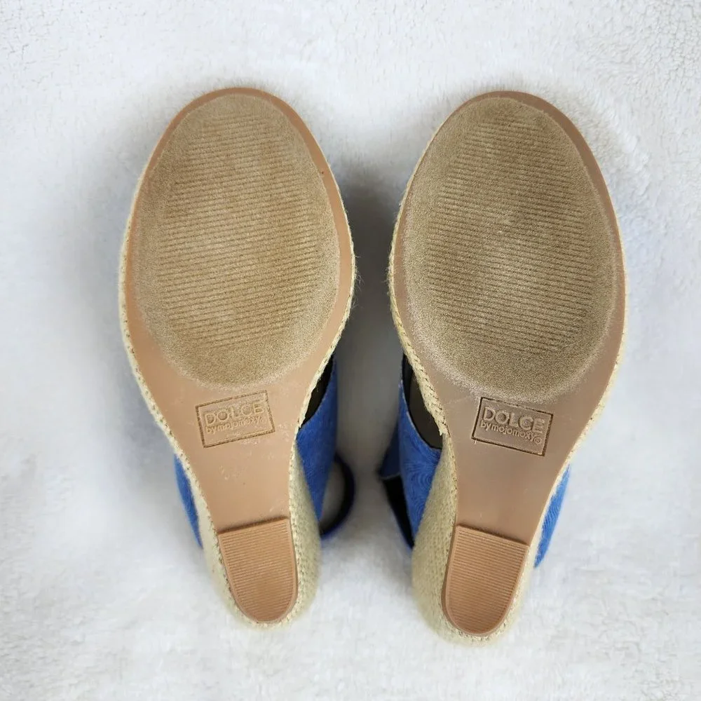 Dolce By Mojo Moxy Sunset Navy Denim Strappy Slingback Platform Sandals 9M Y2K